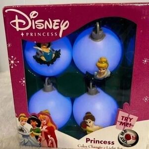 Disney Princess Color Changing Light Set Gemmy 2004 Cinderella Belle 15875